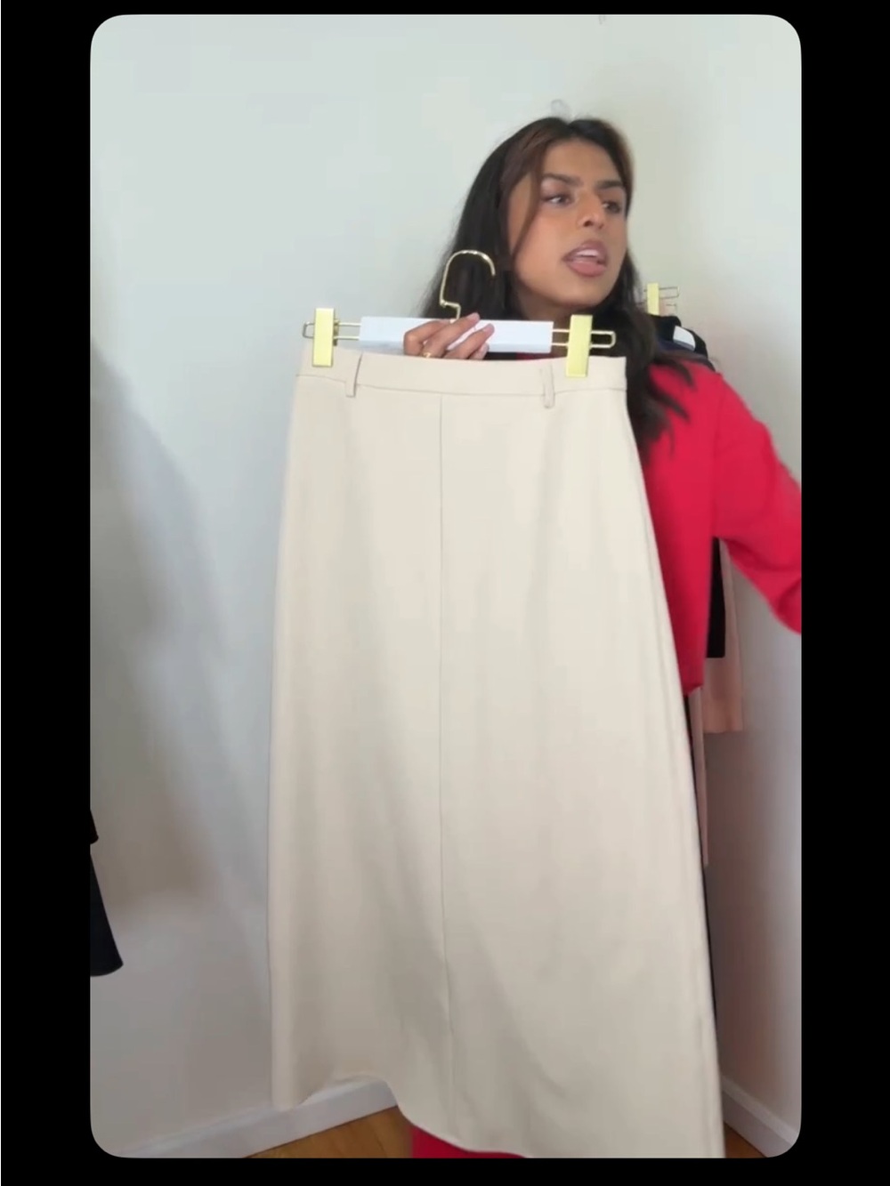 Aleeza Paris Sand High-Waist A-Line Skirt